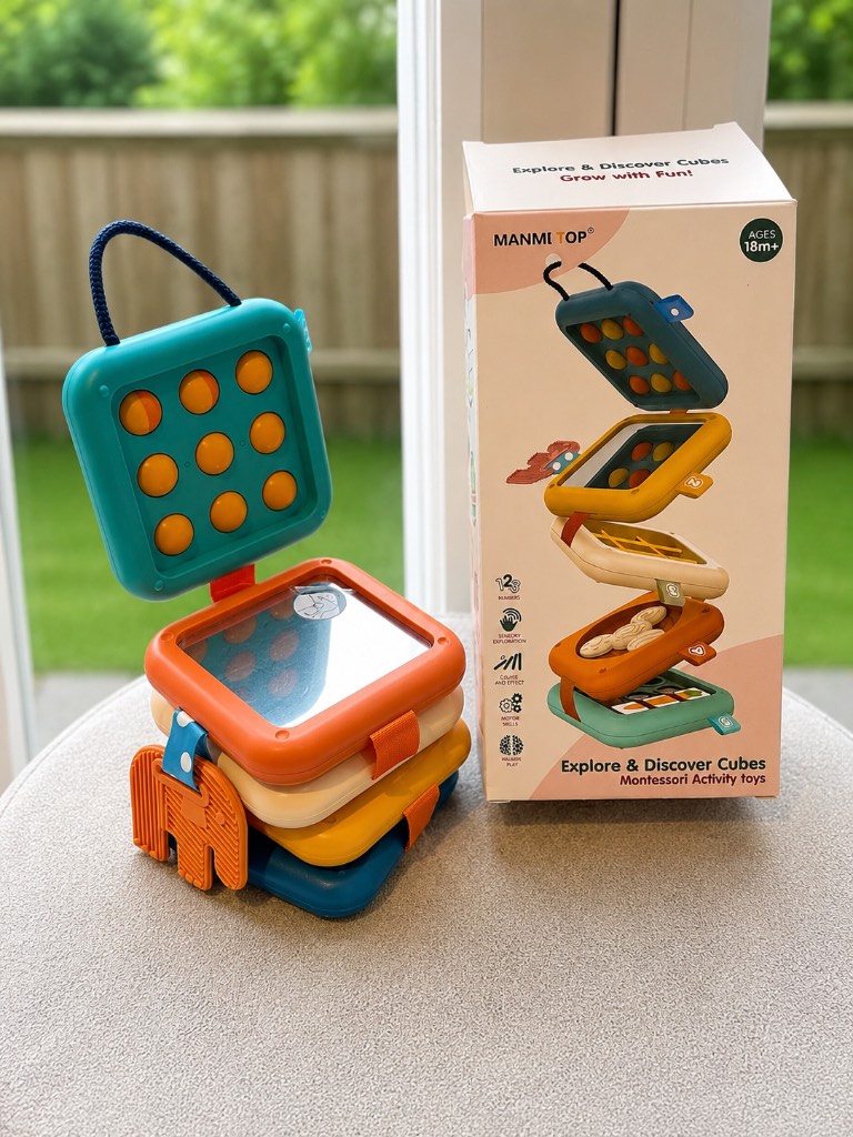 Montessori sensory activity cube set-NEW