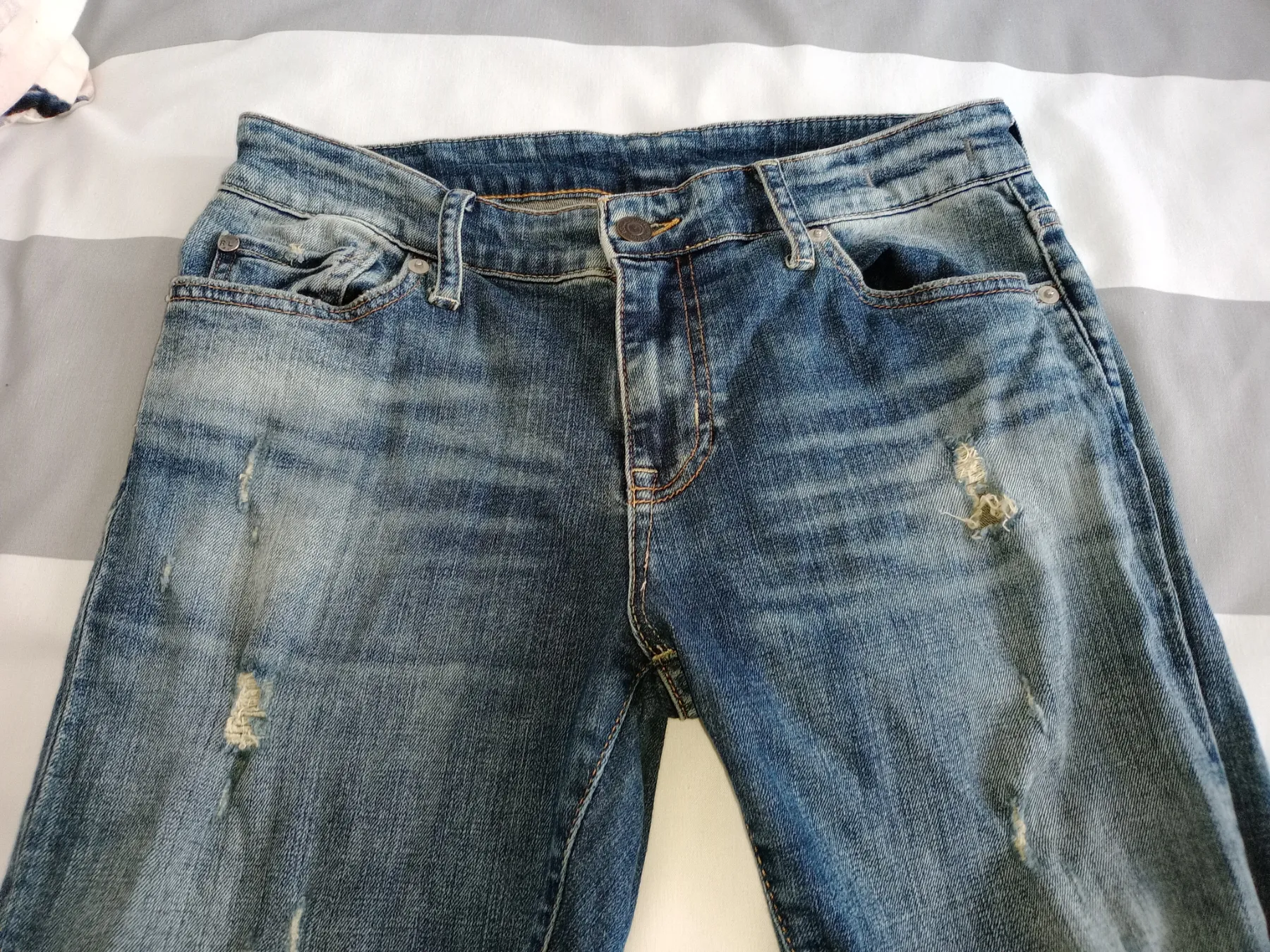 Ralph Lauren ladies skinny jeans W30x30 blue rips