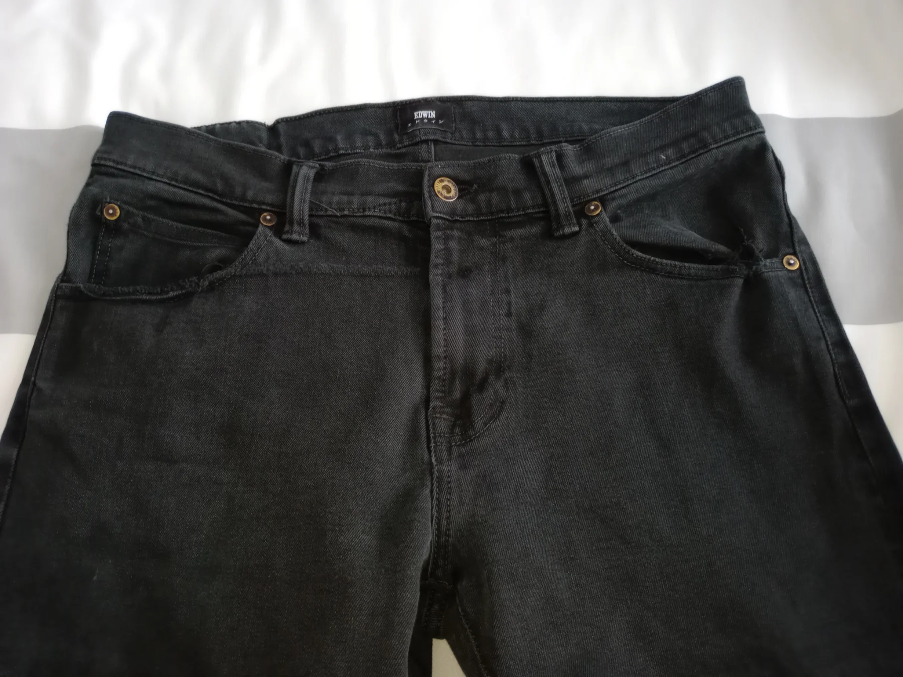 Edwin Ed85 mens black jeans W33X32 straight leg