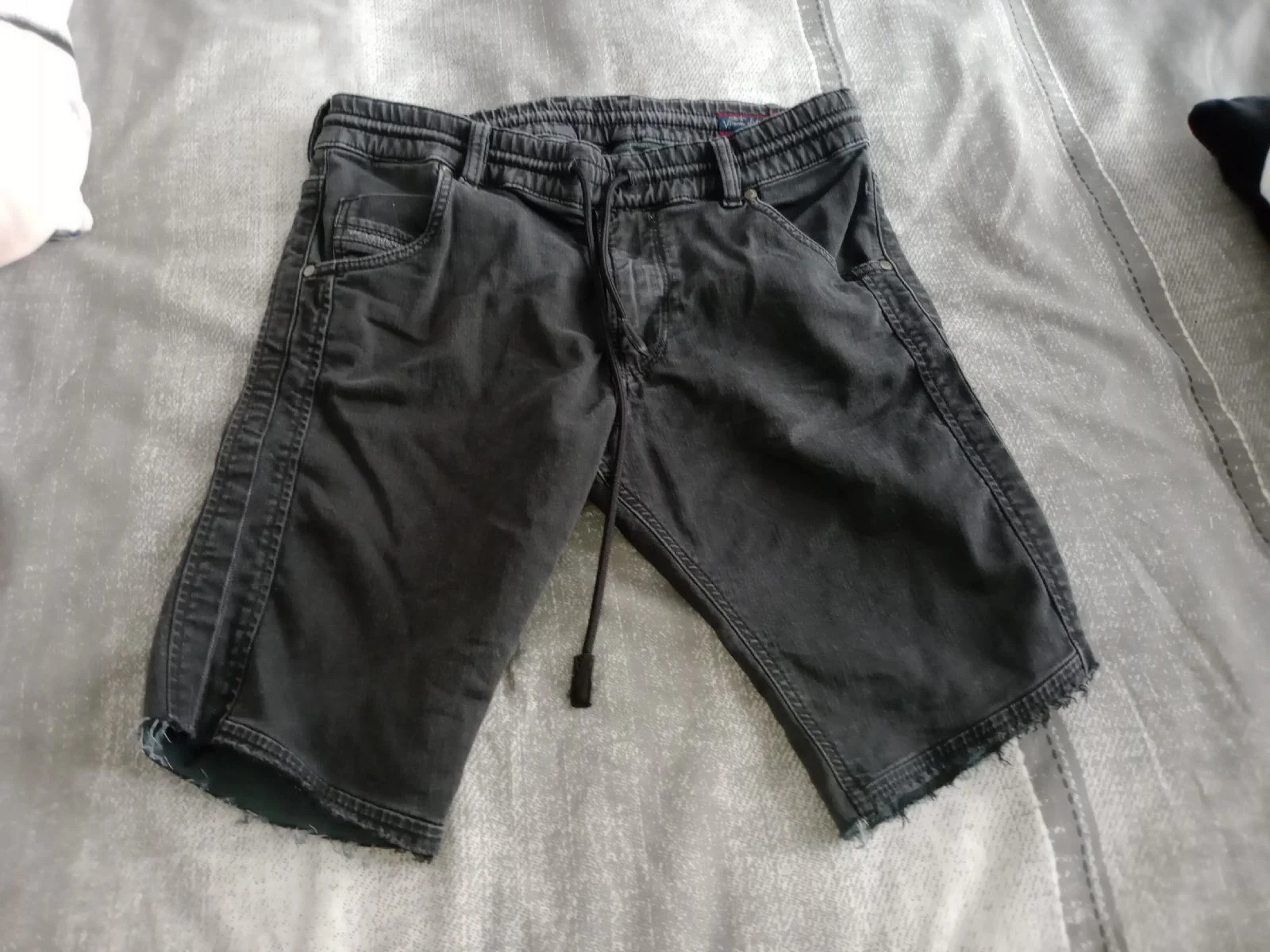Diesel ladies denim sweat shorts w30 black stretchy