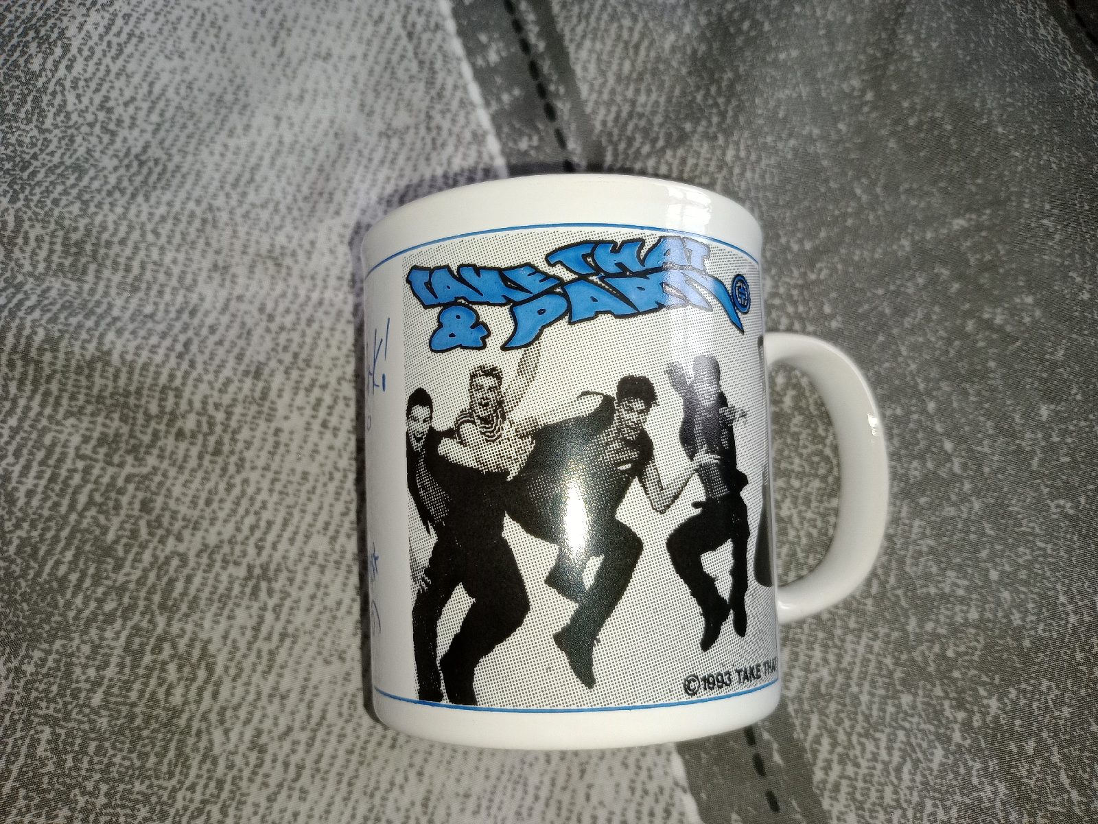 Take that and party original 1993 mug signed by band