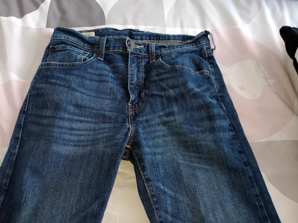 Levis mens 502 W32x32 dark blue jeans zip fly leather badge