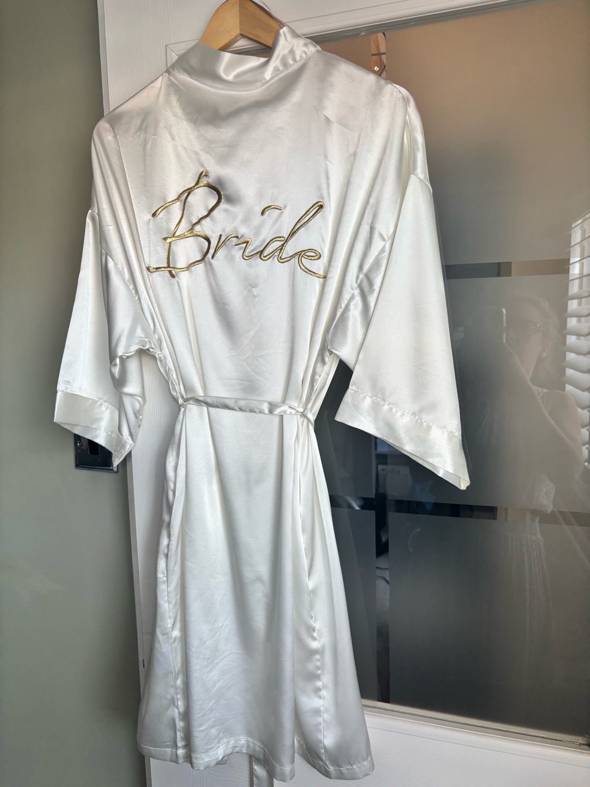 Bride Satin Dressing Gown / Bridal Robe – Billie & Rosa – Size S
