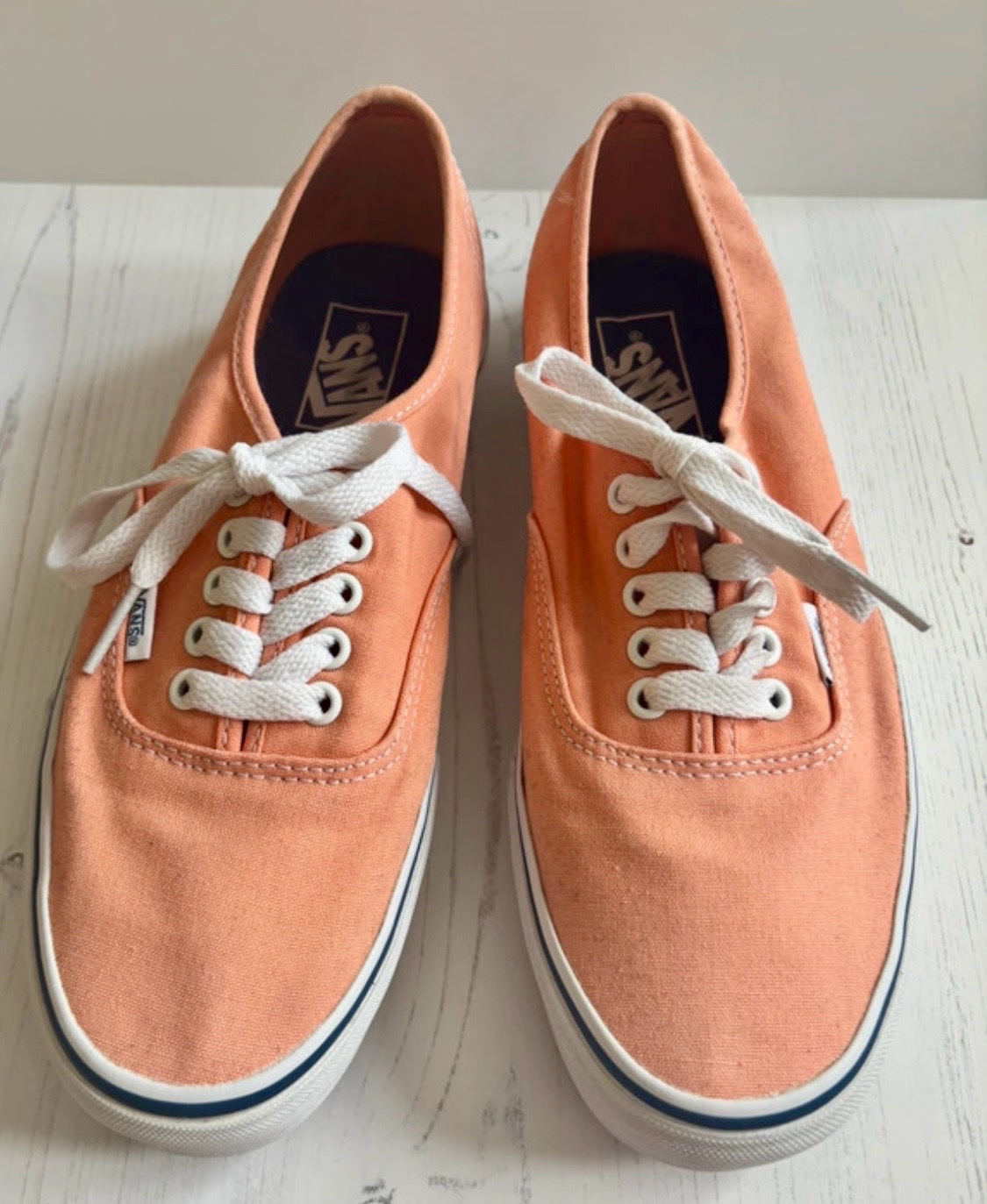 Vans Coral Orange Canvas Trainers UK 7