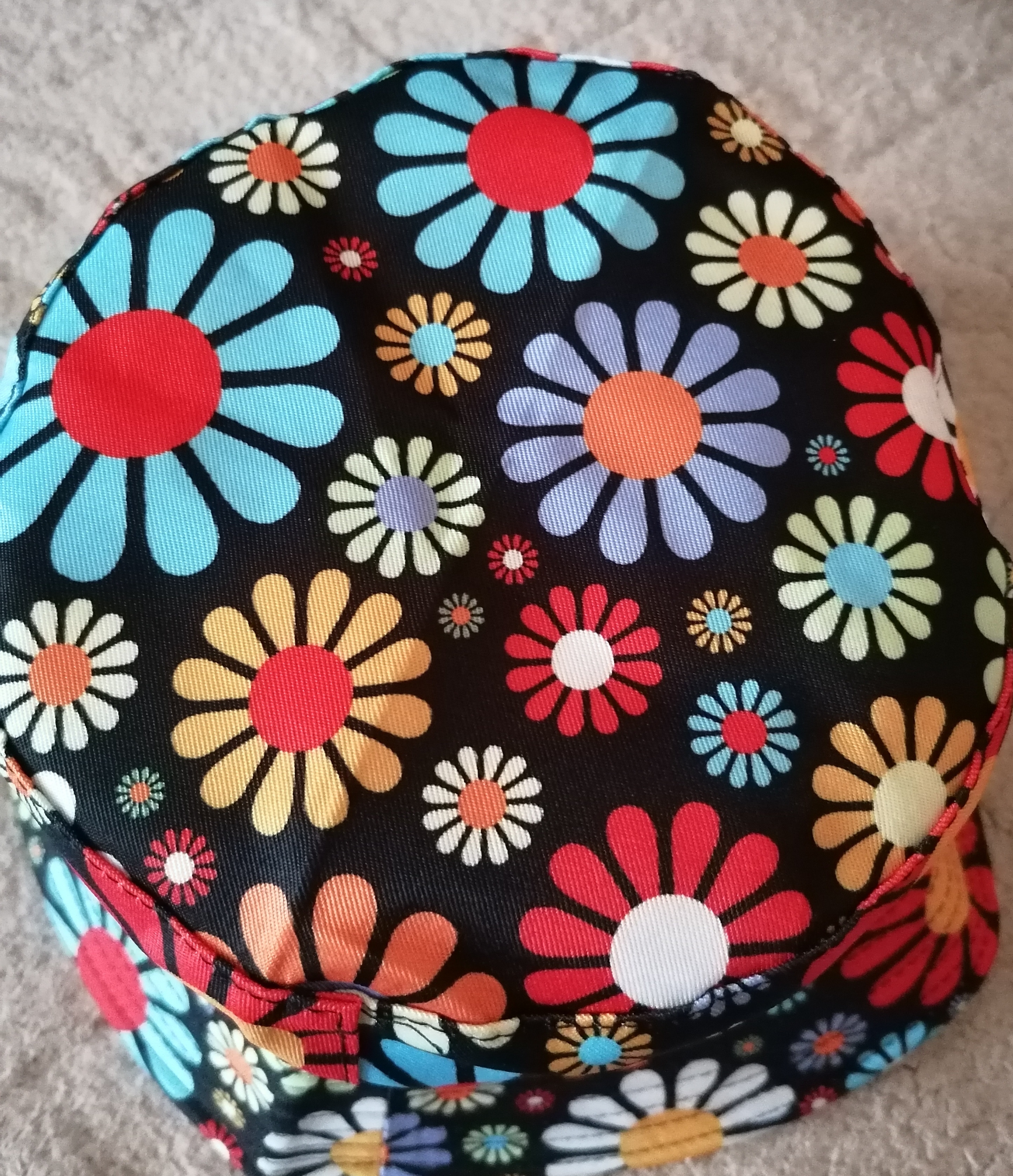 Fab bright reversable unisex adult colourful flower bucket hat