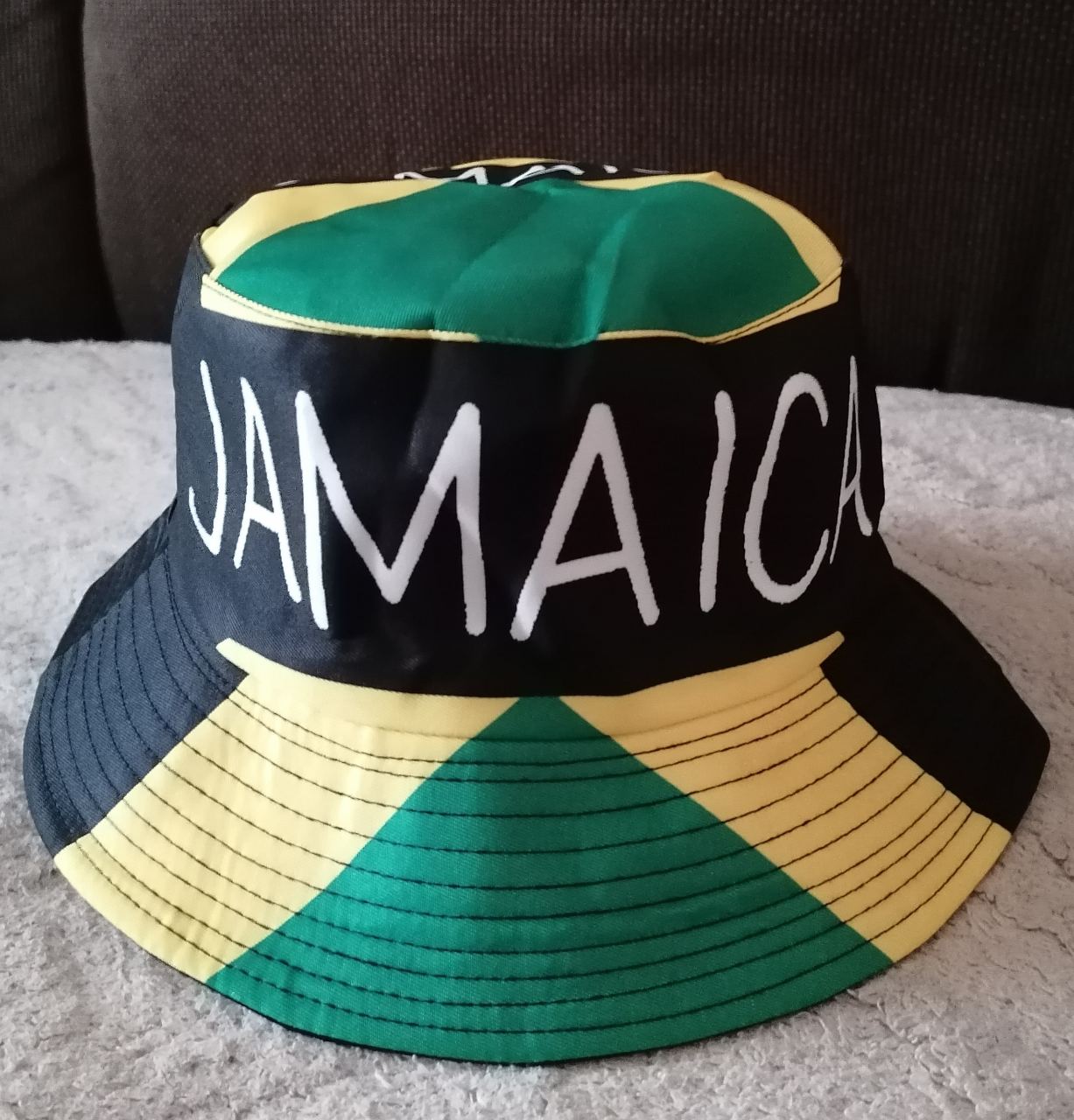 Fab Jamaica/plain black reversable unisex adult Bucket Hat
