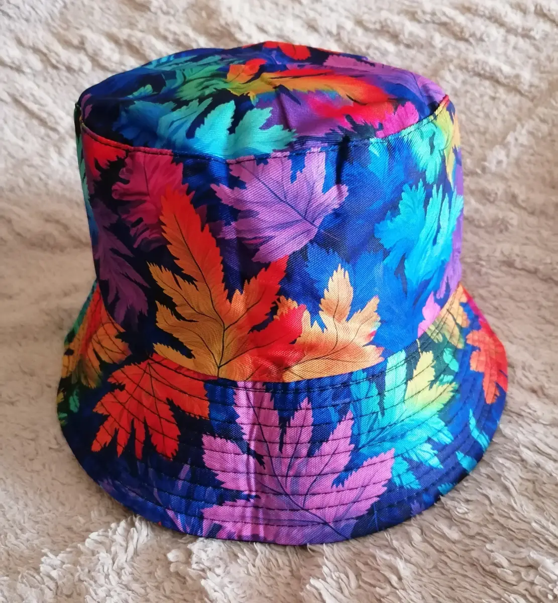 Fab bright reversable adult unisex bucket hat one size new