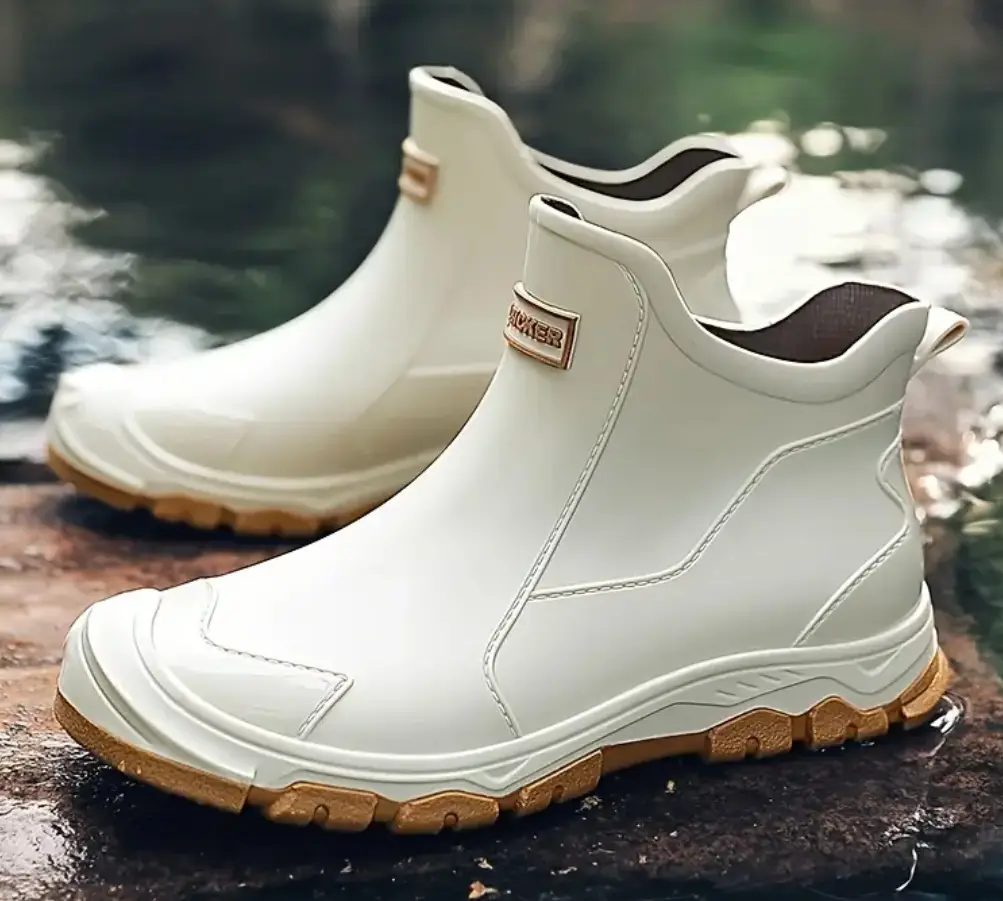 Creamy beige ankle welly boots size 36 UK 3.5