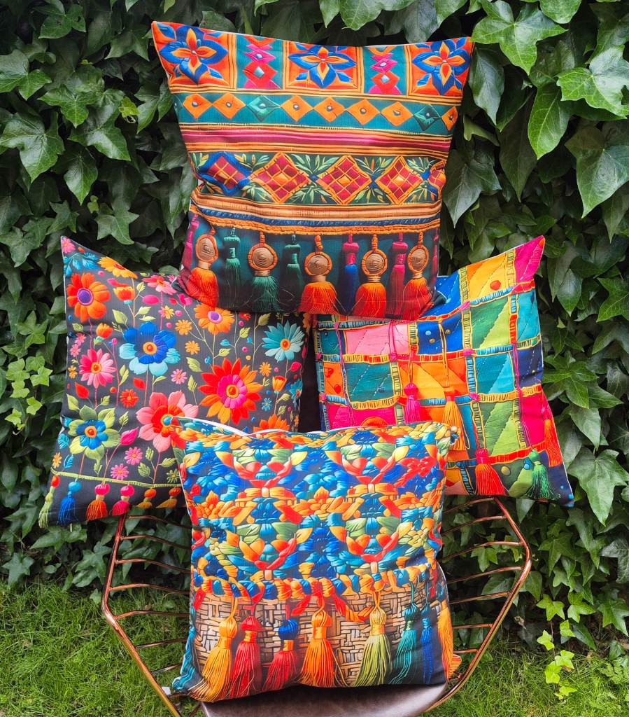 2D , set of 4 Cushion Covers,  45x45cm indoor/ outdoor use