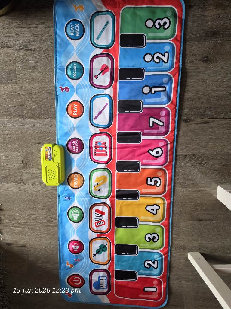 Music Mat Kids Floor Piano Play Mat 8 Keys Play/Record/Demo Yellow Module