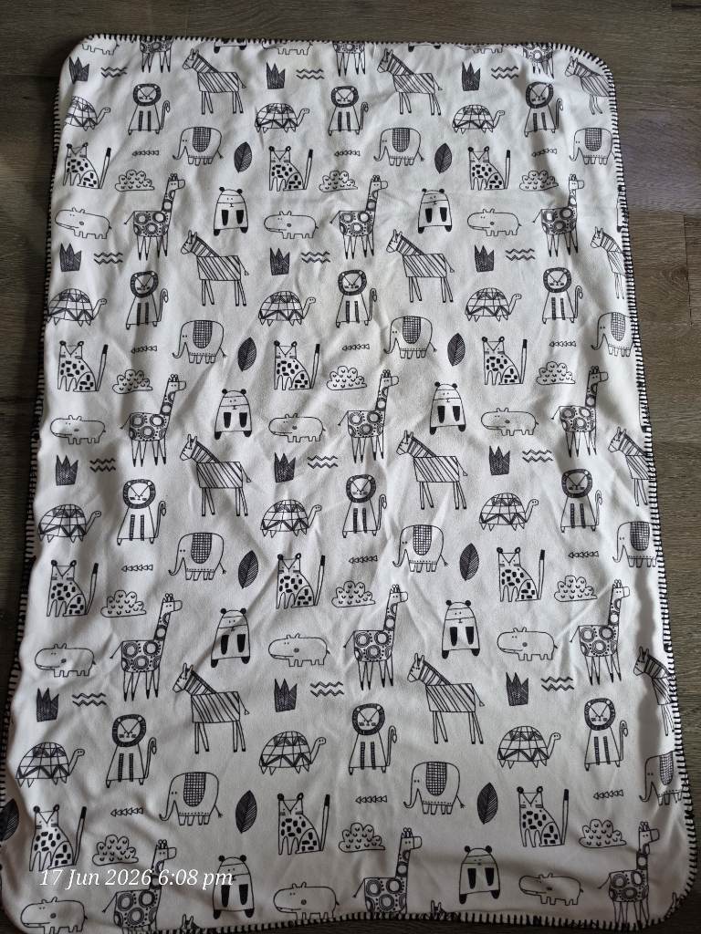 NEXT Unisex Safari Animal Print Multi-Purpose Baby Blanket ,98x69cm