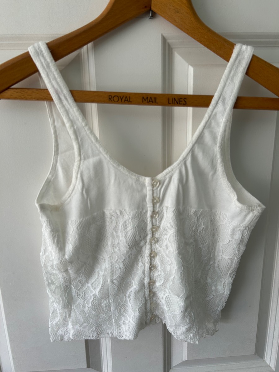 White Cosette Corset Tank Top by Free People Size Medium