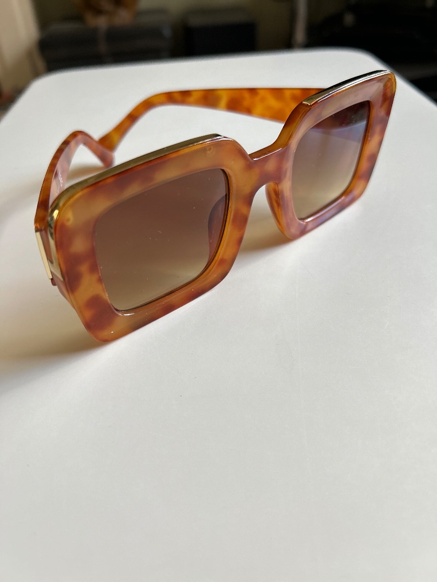 Orange Junie Oversized Square Sunglasses by Free People