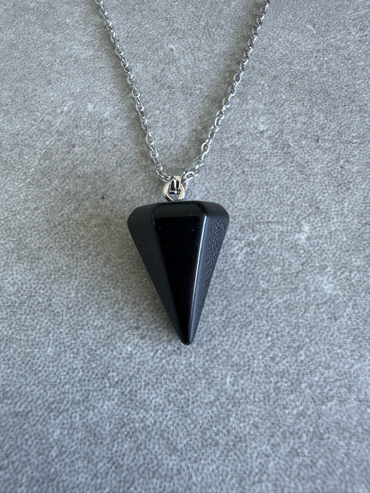 Obsidian pendulum necklace
