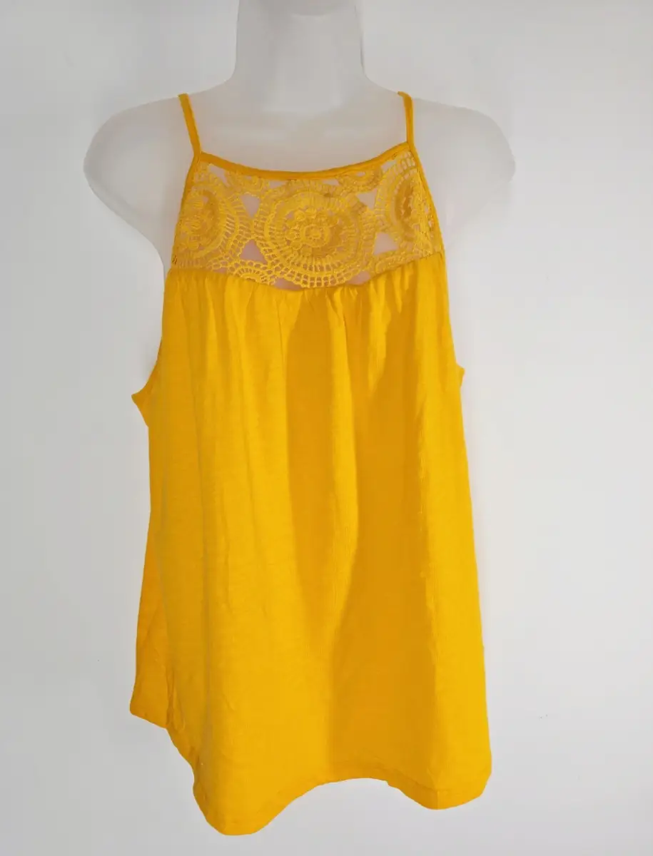 Papaya Orange Crochet Back Strappy Summer Top UK 14 NWT