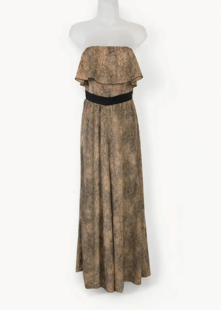 Little Mistress Leopard Print Bandeau Wide Leg Jumpsuit Size 10 Holiday NWT
