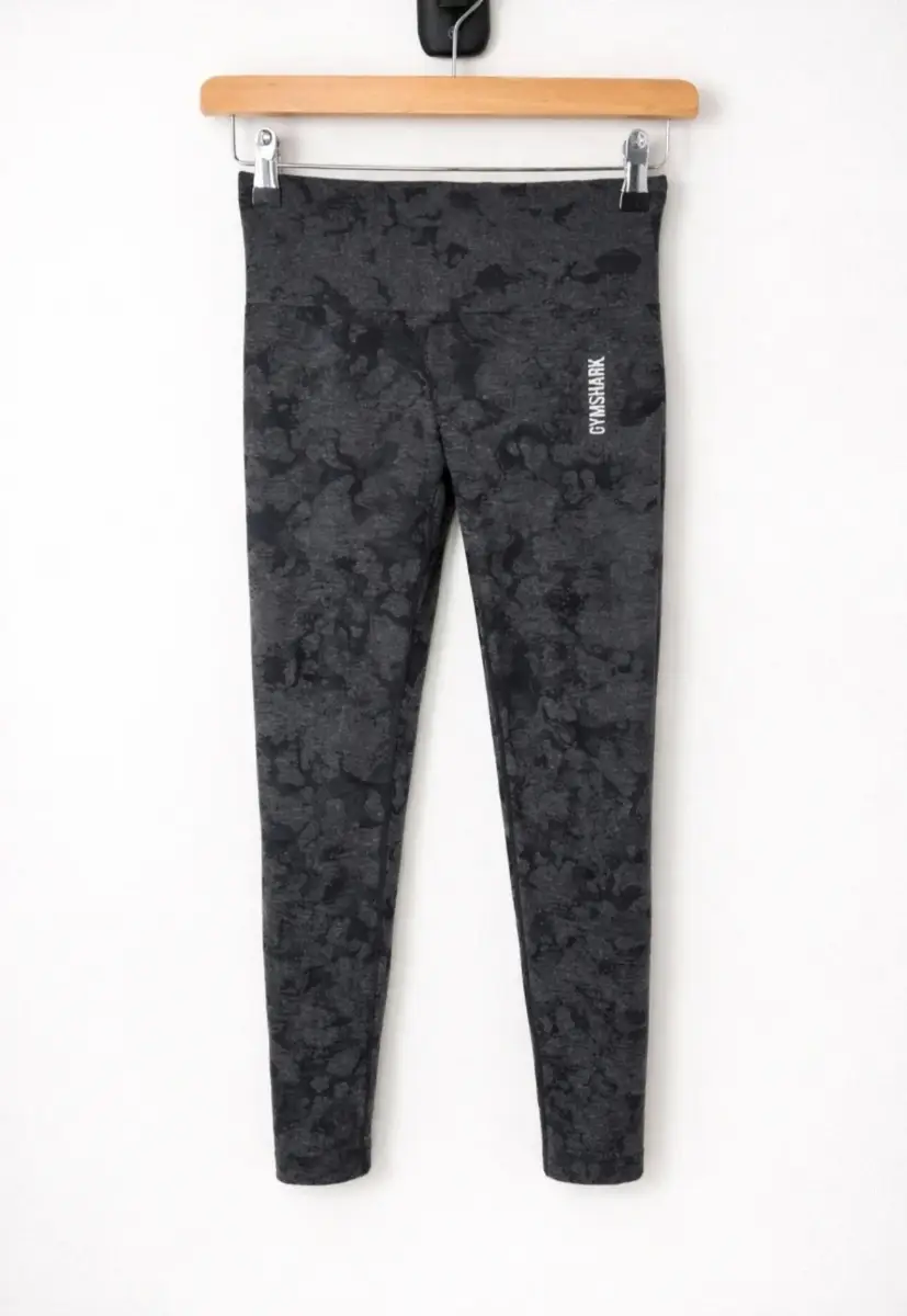 Gymshark Camo Seamless High Waist Leggings XS Grey Black Sculpting Gym Workout
