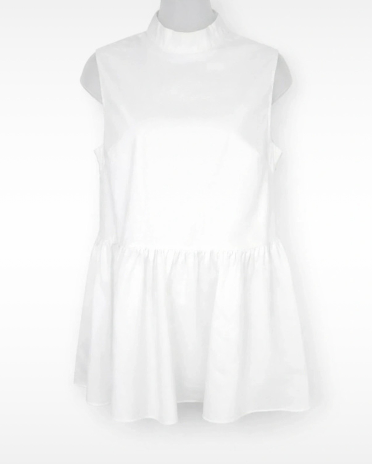 Glamorous White High Neck Mini Dress UK 12 Sleeveless Floaty NWT