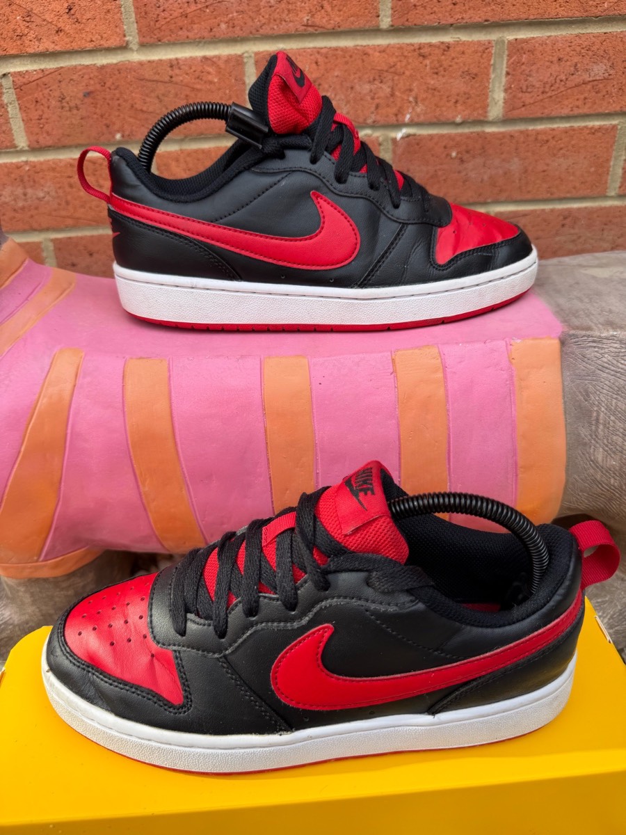 Nike Court Borough Low Red And Black Trainers - Size 6