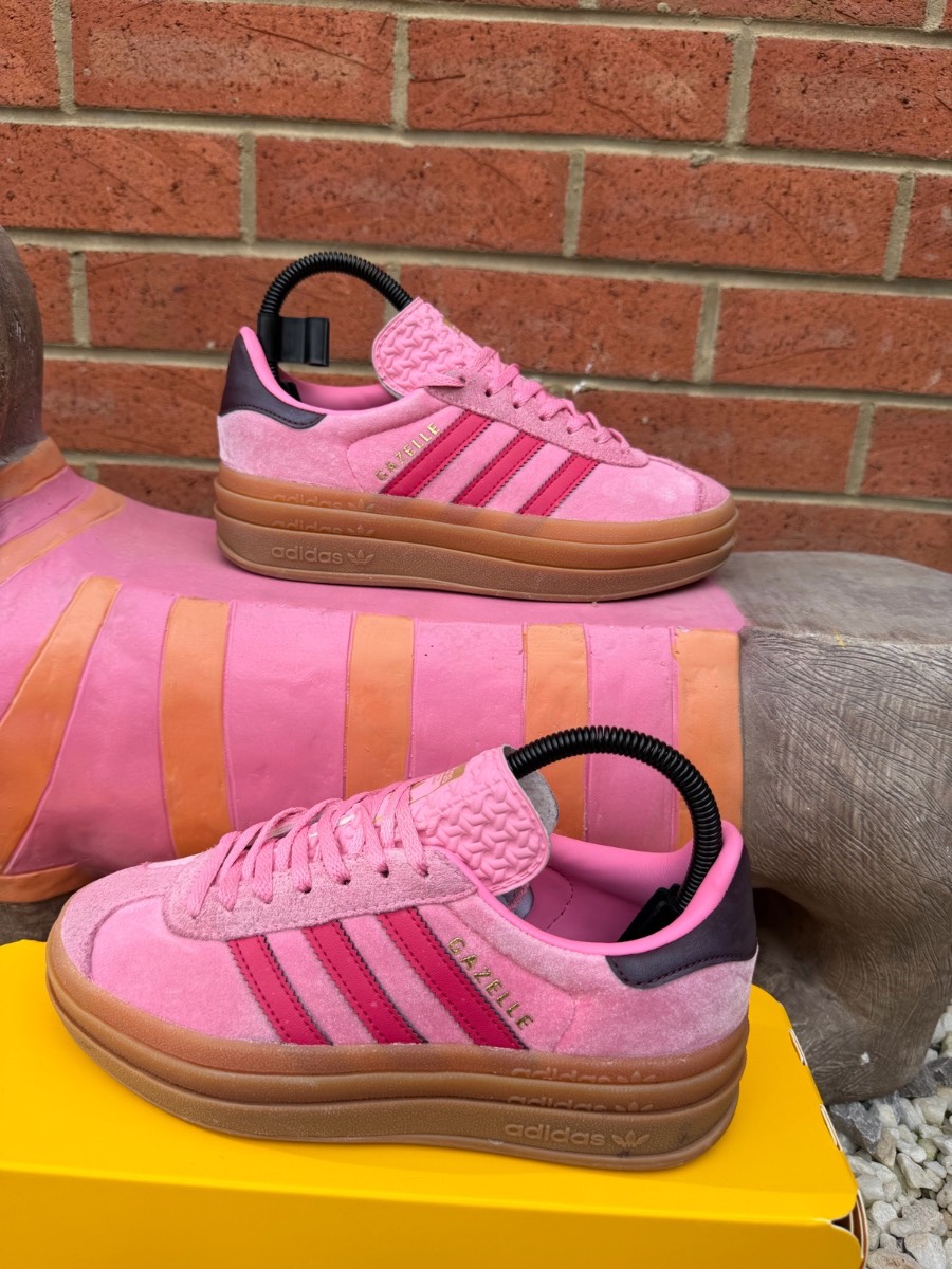 Adidas Gazelle Triple Platform Pink Suede Trainers - Size 4