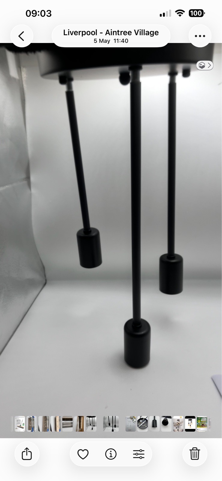 Modern 3-Light Industrial Ceiling Light – Black