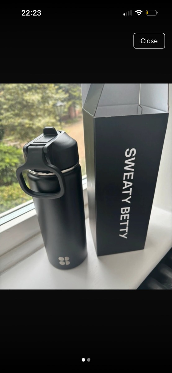 Bnib sweaty Betty metal black water bottle