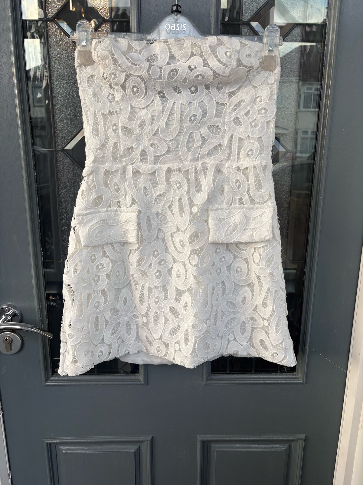 Ladies dress size 12 , boohoo , white lace affect