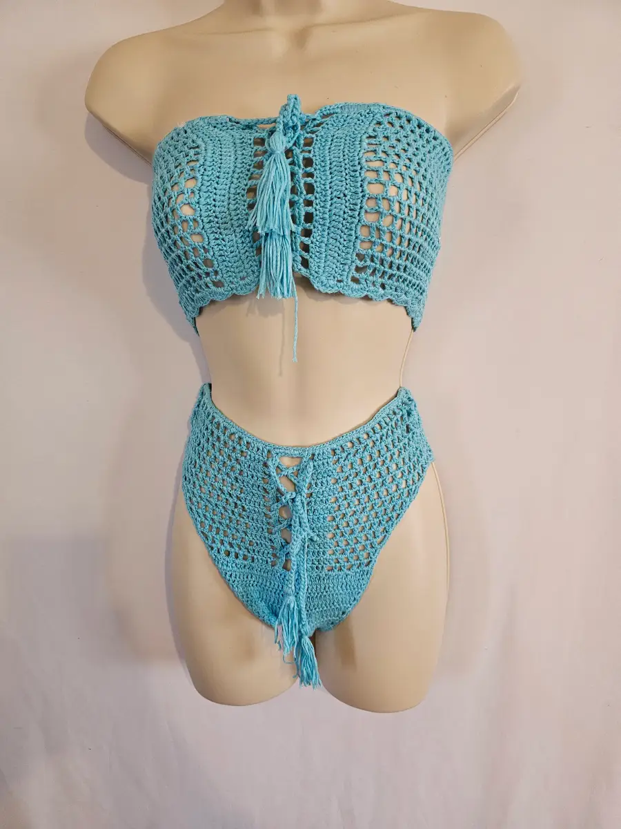 ladies blue bikini