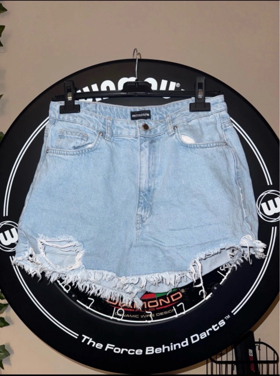PLT Emblem Denim Rip Shorts - Size 10