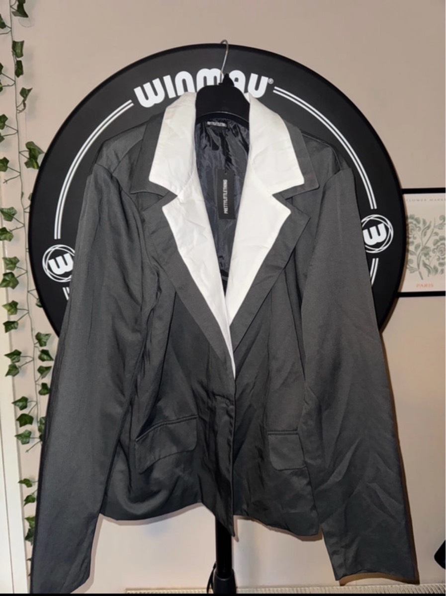 PLT Grey and White Blazer - Size 12