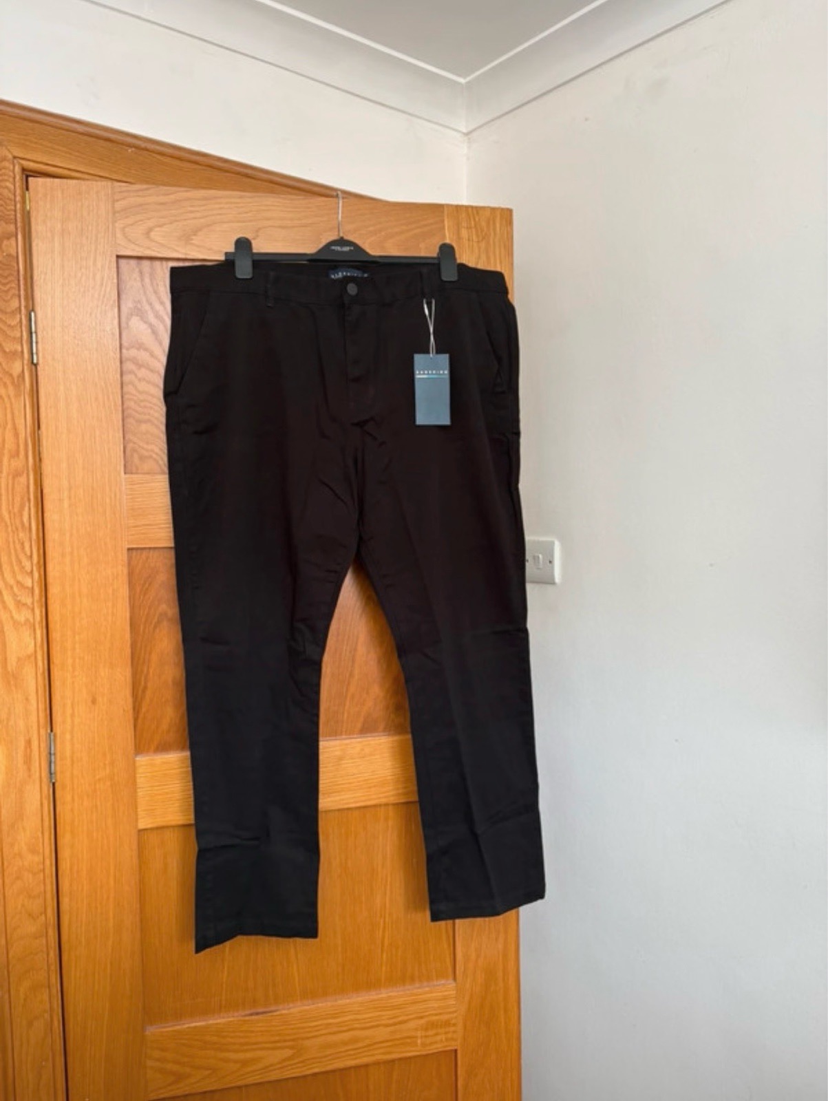 BadRhino Straight Leg Chino Trousers Colour Black Size 42W 30L