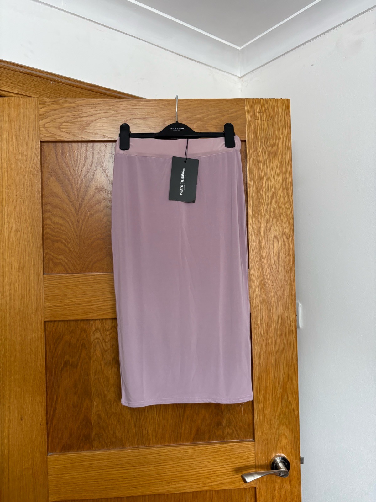 Pretty Little Thing Slinky Midi Skirt Colour Lavender Size 4