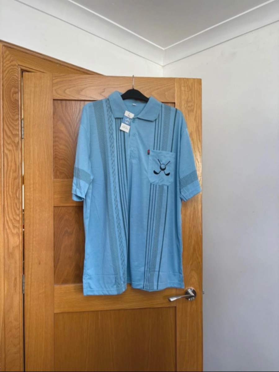Be Lucky Short Sleeve Polo Shirt Colour Light Blue Size XXL