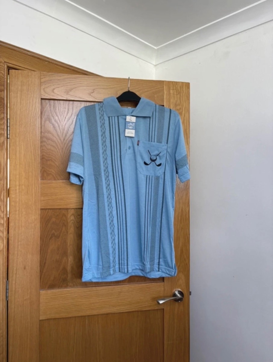 Be Lucky Short Sleeve Polo Shirt Colour Light Blue Size M