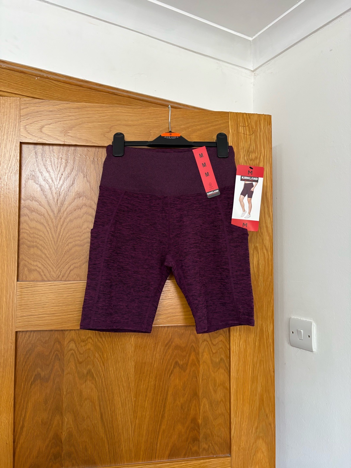 Kirkland Signature Ladies Brushed Bike Shorts Colour Burgundy Marl Size Medium