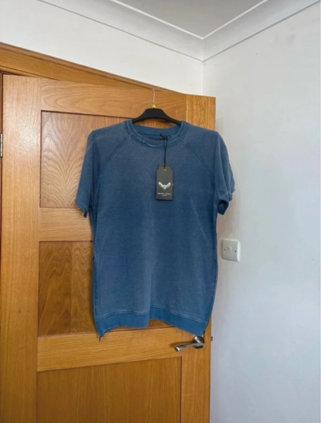 Brave Soul Zip Side Casual T-Shirt Colour Denim Size M