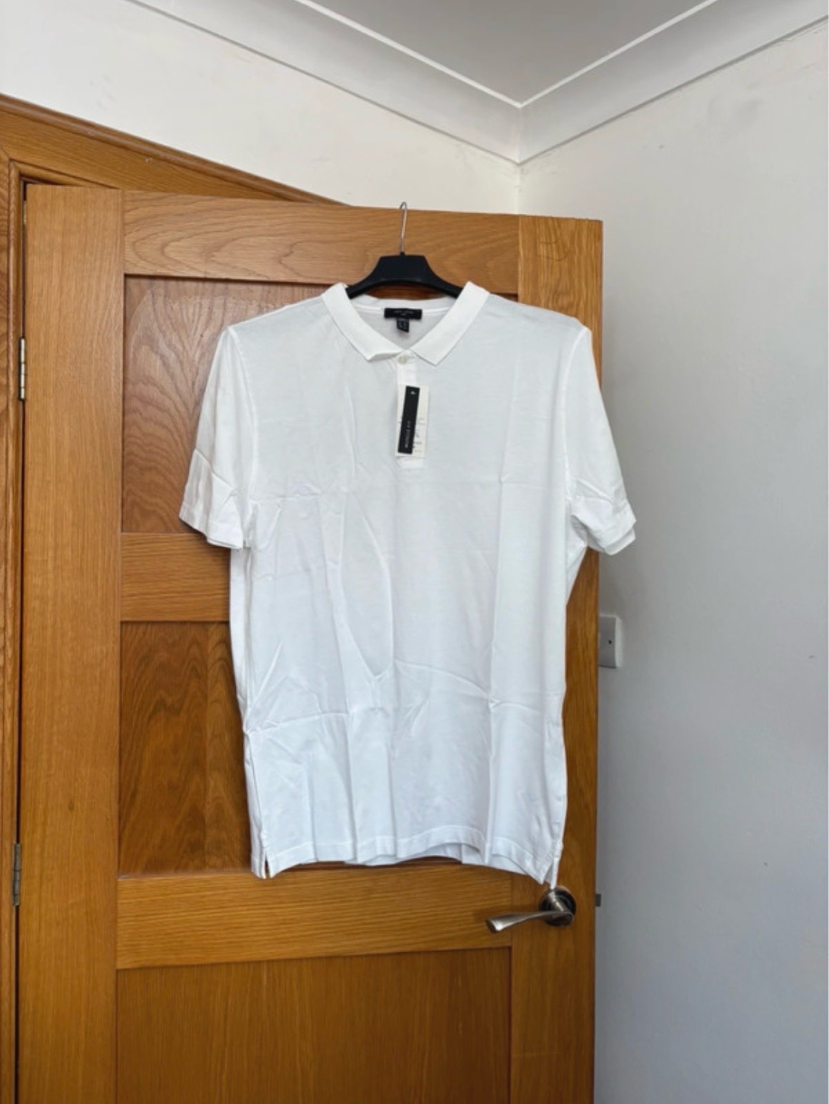 New Look Men Muscle Fit Short Sleeve Polo Shirt Colour White Size XXL