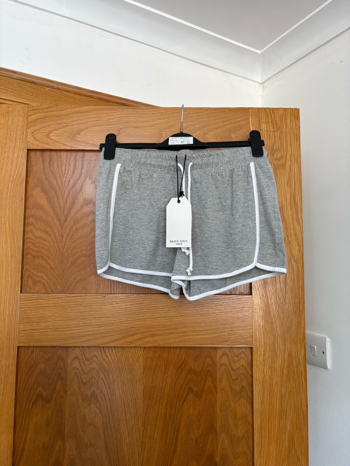 Brave Soul Running Shorts with Contrast Binding Colour Grey/White Size XS