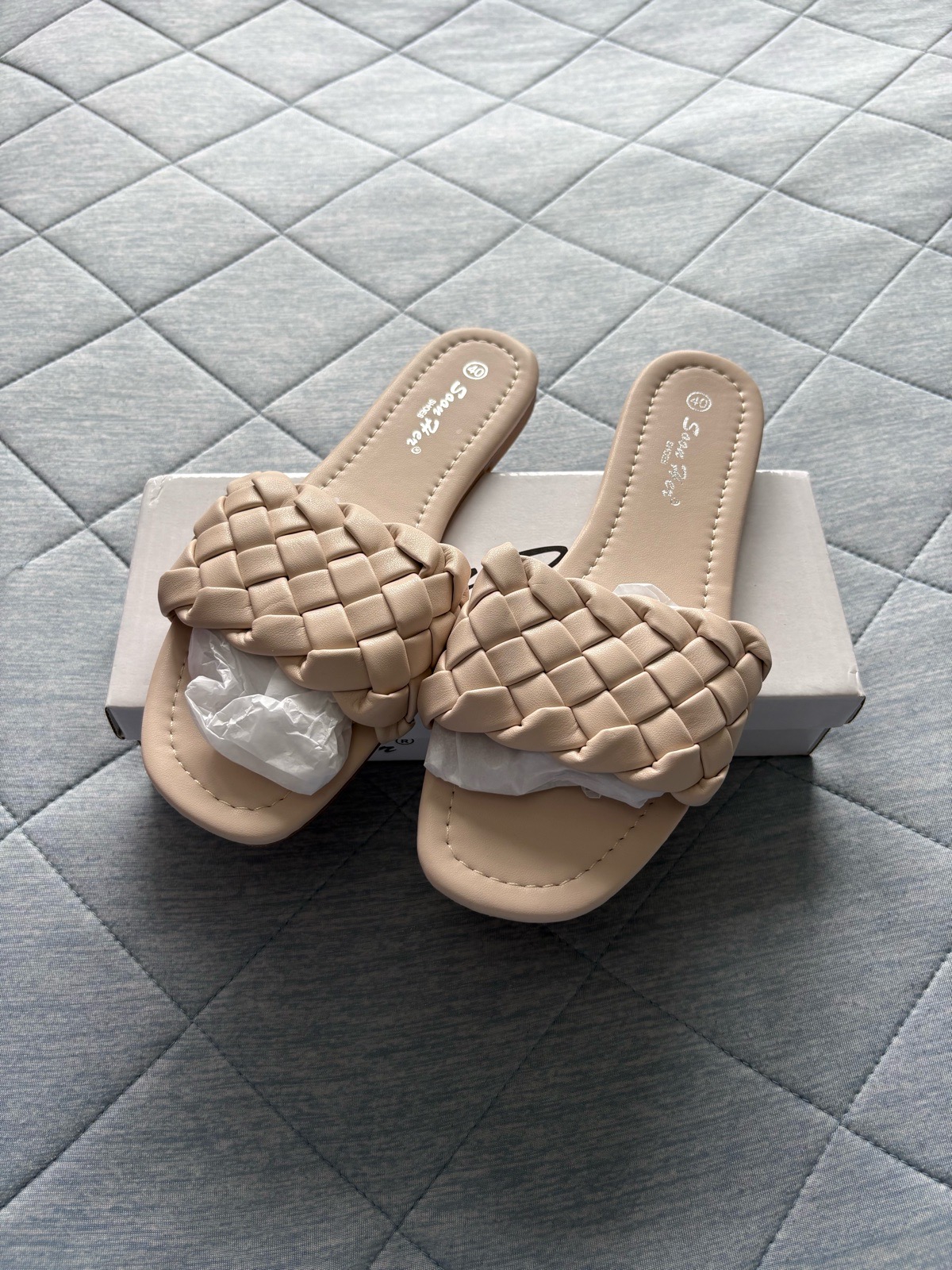 Soon Her Slip On Sandals Colour Beige Size 40 (UK size 7)