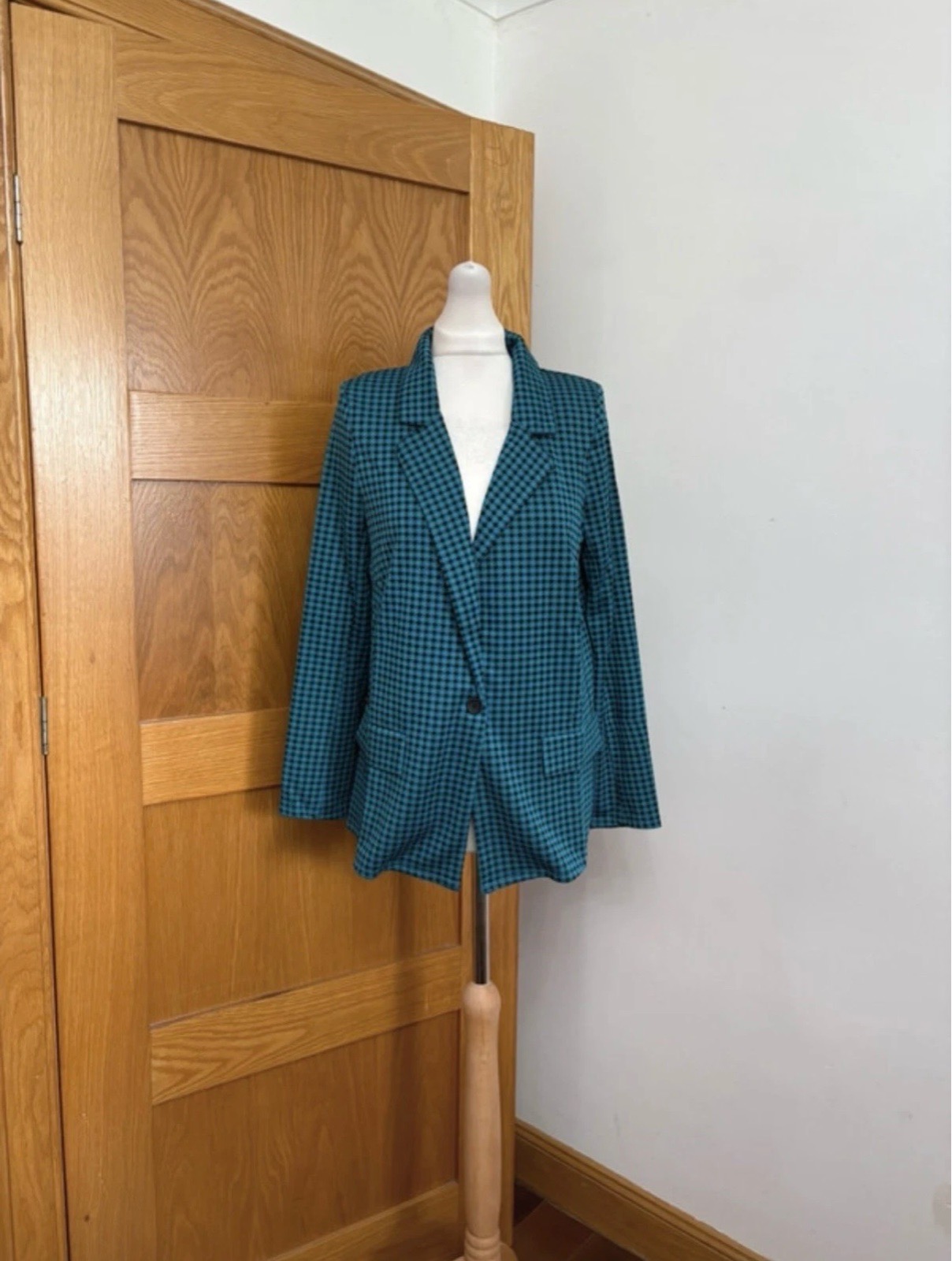 Simply Be Houndstooth Blazer Colour Turquoise/ Black Size 10