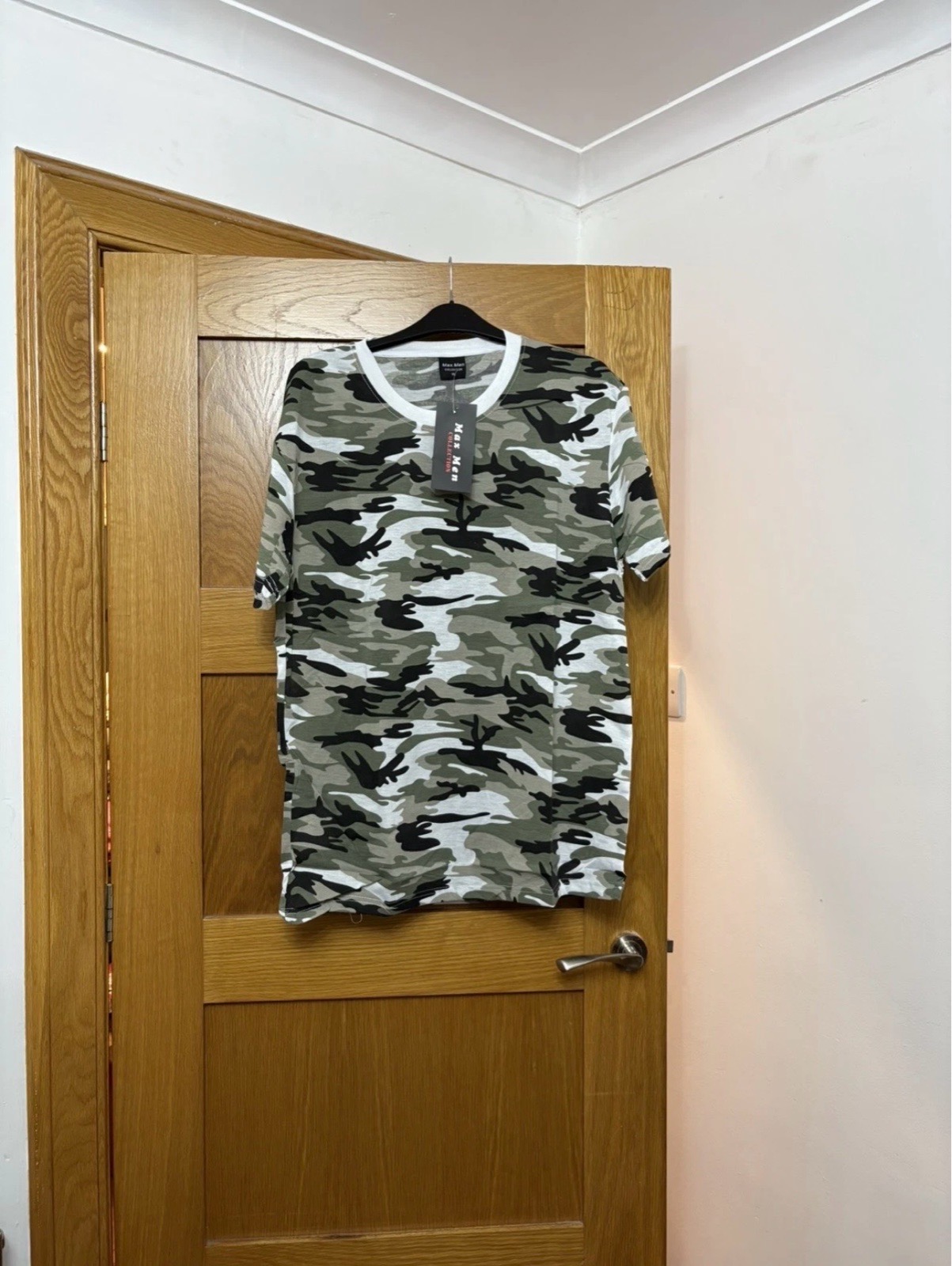 Max Men Collection Short Sleeve Camo T-Shirt Colour Khaki/White Camo Size XL
