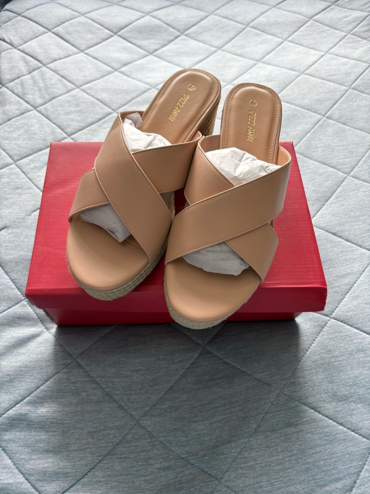 Pizz Annu Misty Wedge Sandals Colour Nude Size 9