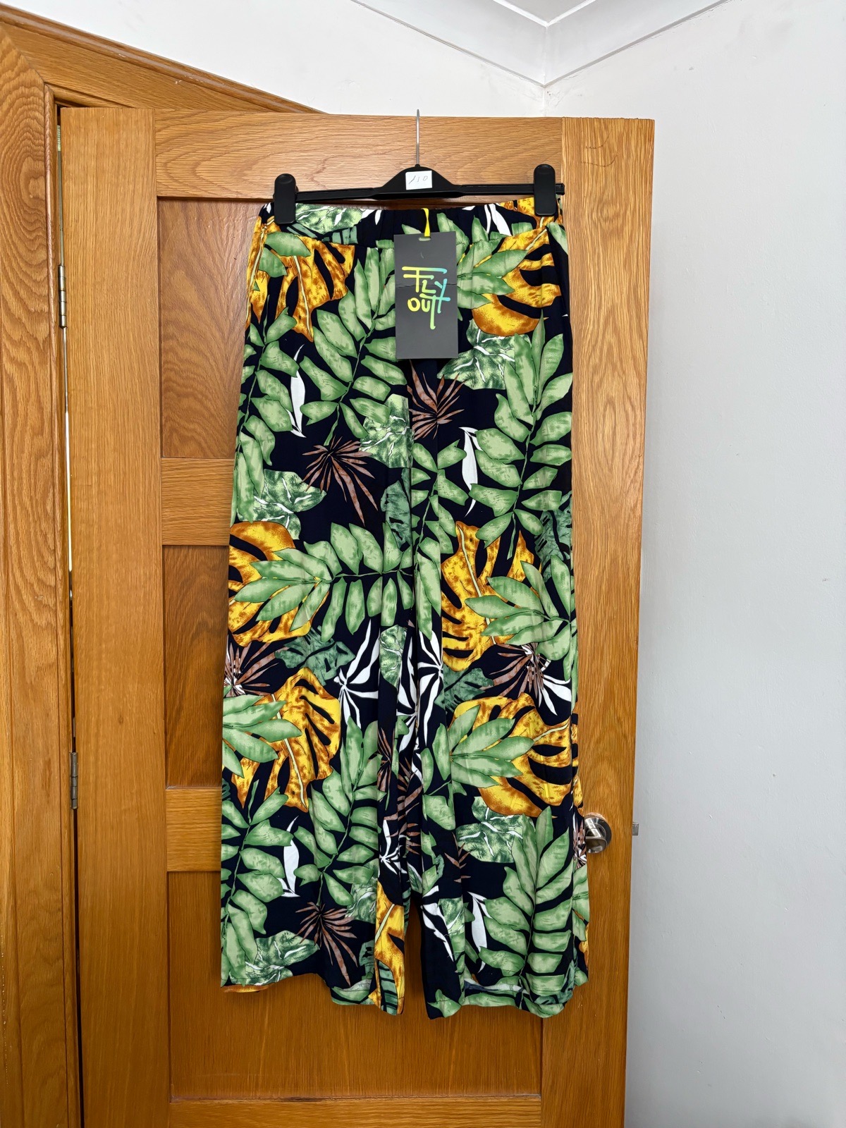 Fly Out Wide Leg Trousers Colour Black Multi One Size 12-16