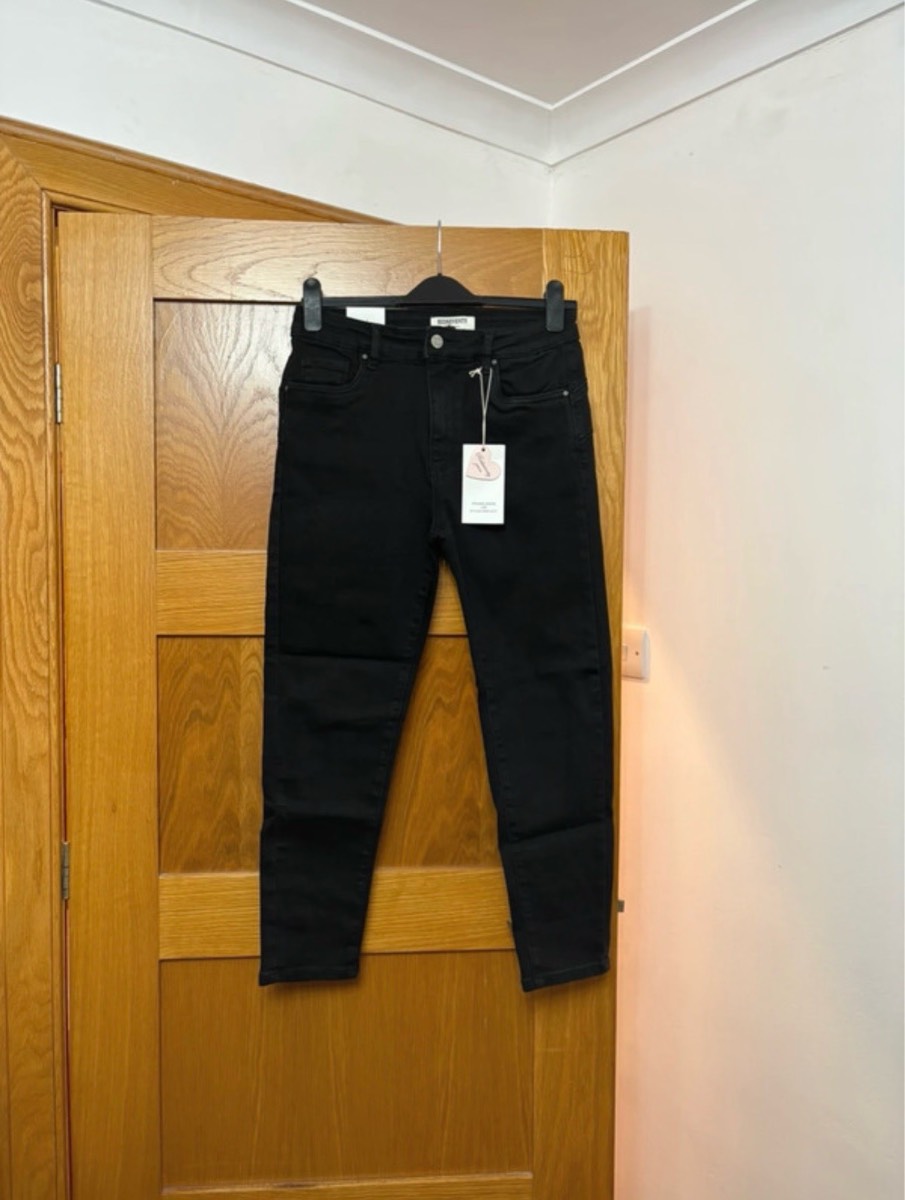 RedSeventy Push Up High Waist Skinny Jeans Colour Black Size 40 (UK Size 12)