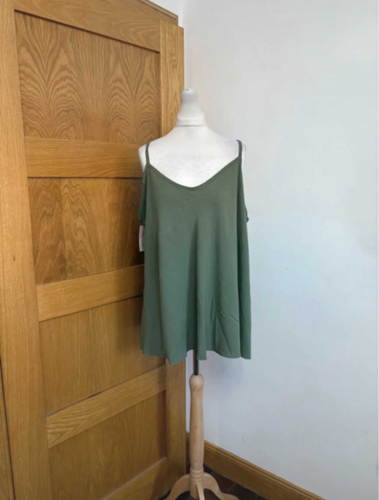 New Collection Spaghetti Strap Camis Vest Top Colour Khaki One Size 12-22