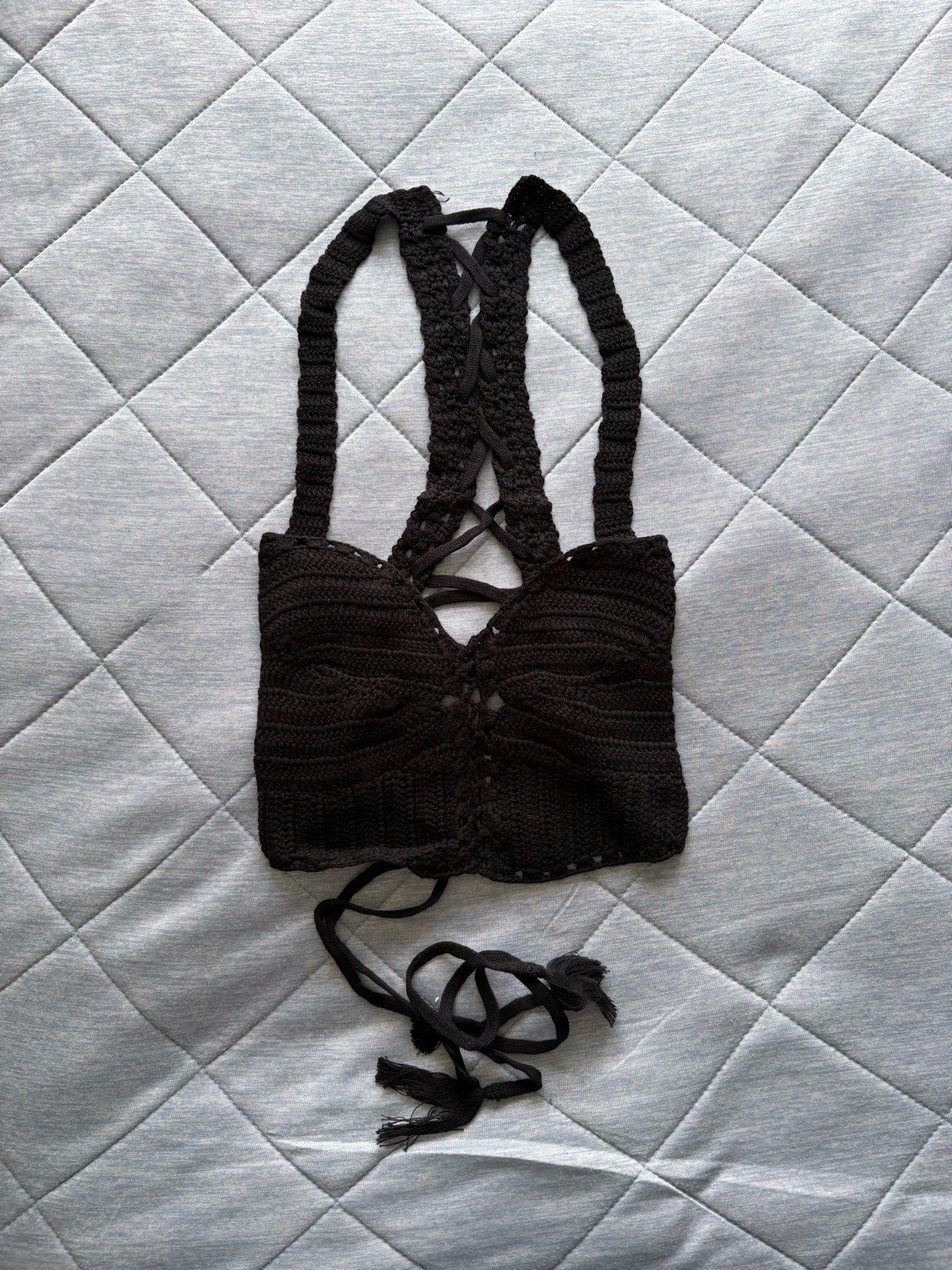 Free People Intimately 'crochet we go' crop top Colour Black Size S