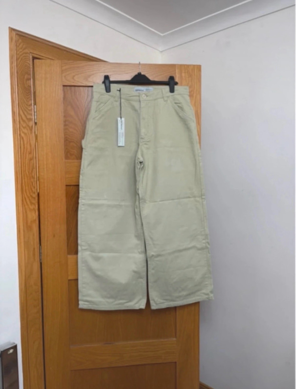 River Island Carpenter Wide Leg Jeans Colour Green Size 16 S