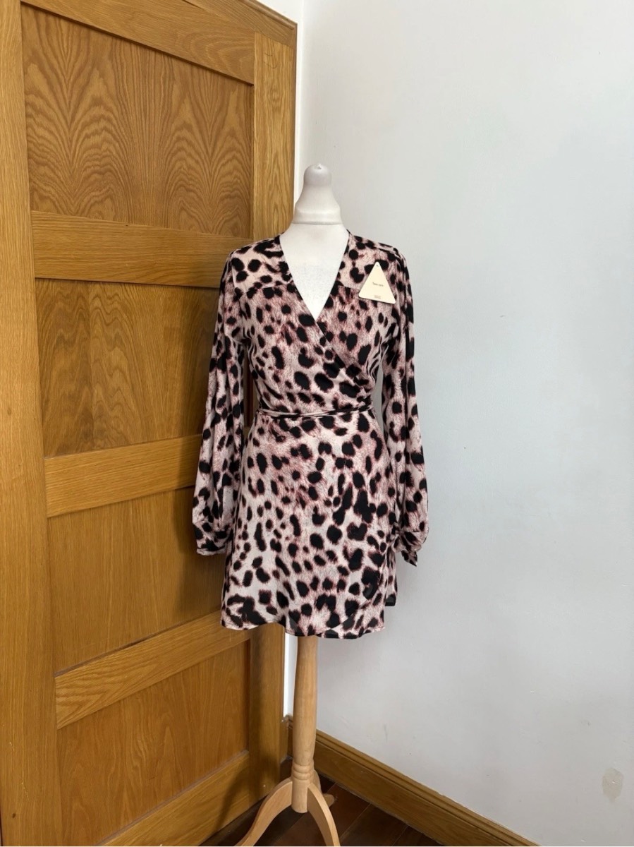 Dancing Leopard Ginger Mini Wrap Dress Colour Leopard Size 12