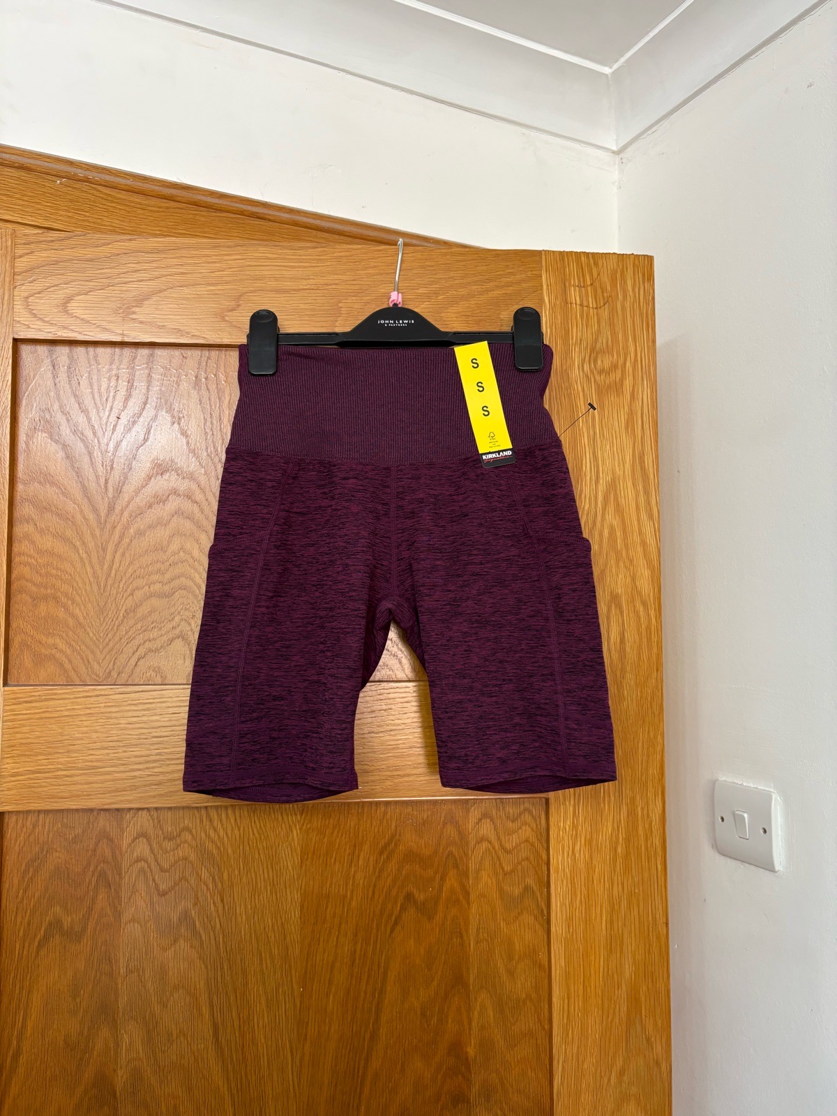 Kirkland Signature Ladies Brushed Bike Shorts Colour Burgundy Marl Size Small