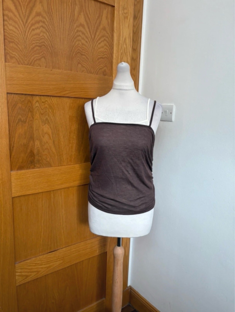 BDG Double Layer Cami Top Colour Brown/ Cream Size XL
